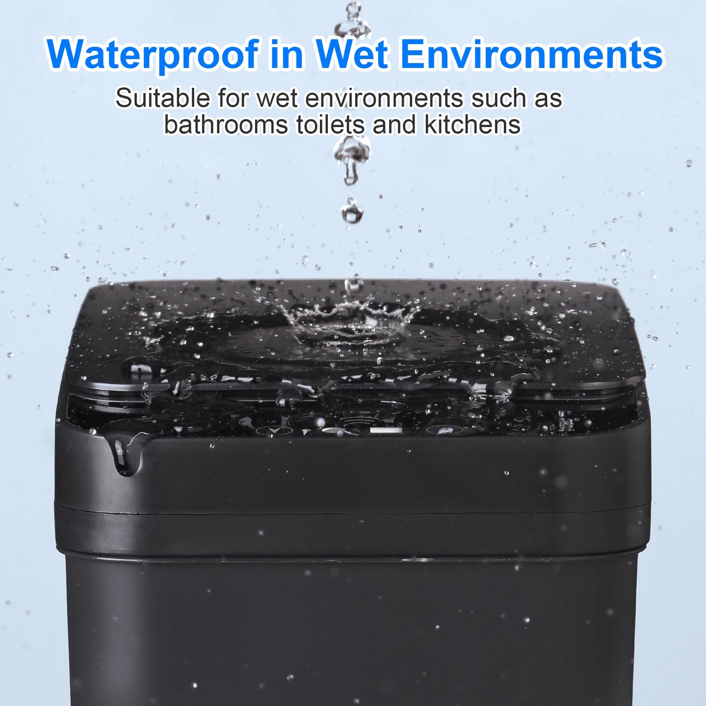 18L Black Bathroom Automatic Trash Can Touchless Smart Motion Sensor Garbage Can with Lids for Bedroom Living Room Office