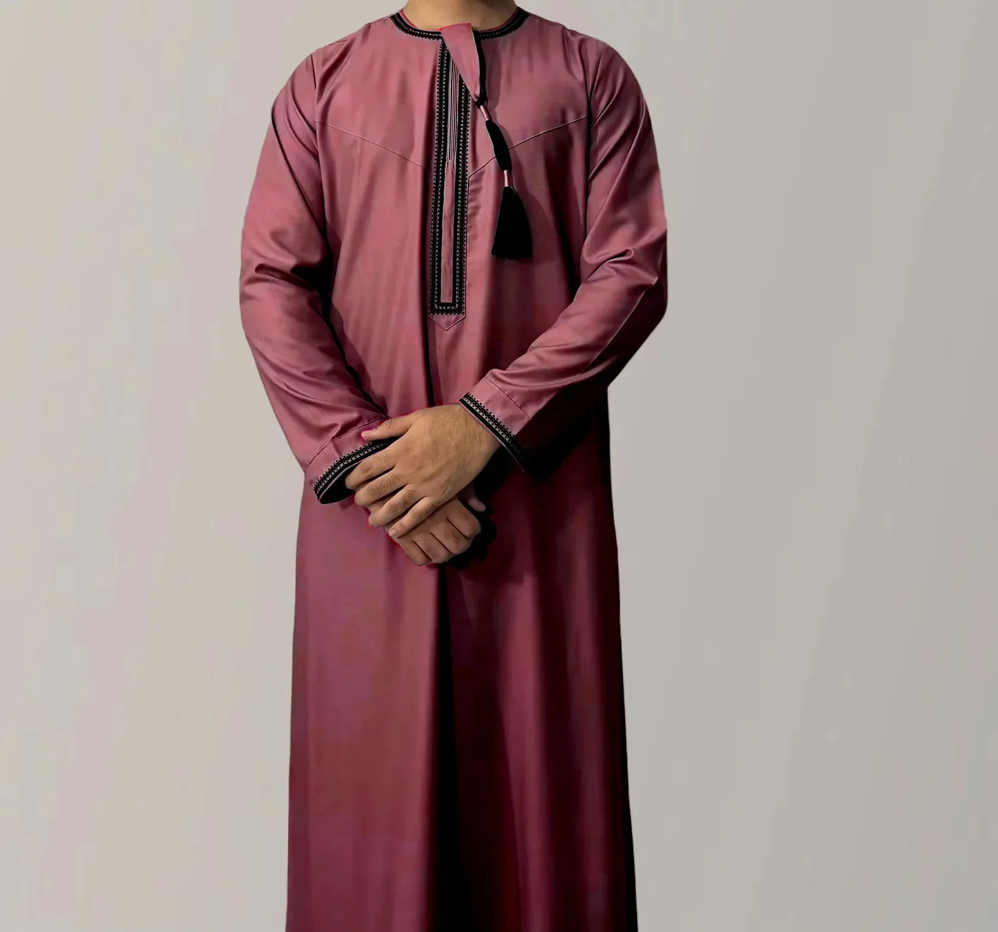 New Muslim Men's Long Sleeve Jubba Thobe | Abaya, Daffah, Kaftan, Prayer Robe - Pakistan & Saudi Arabia Inspired Islamic Clothing