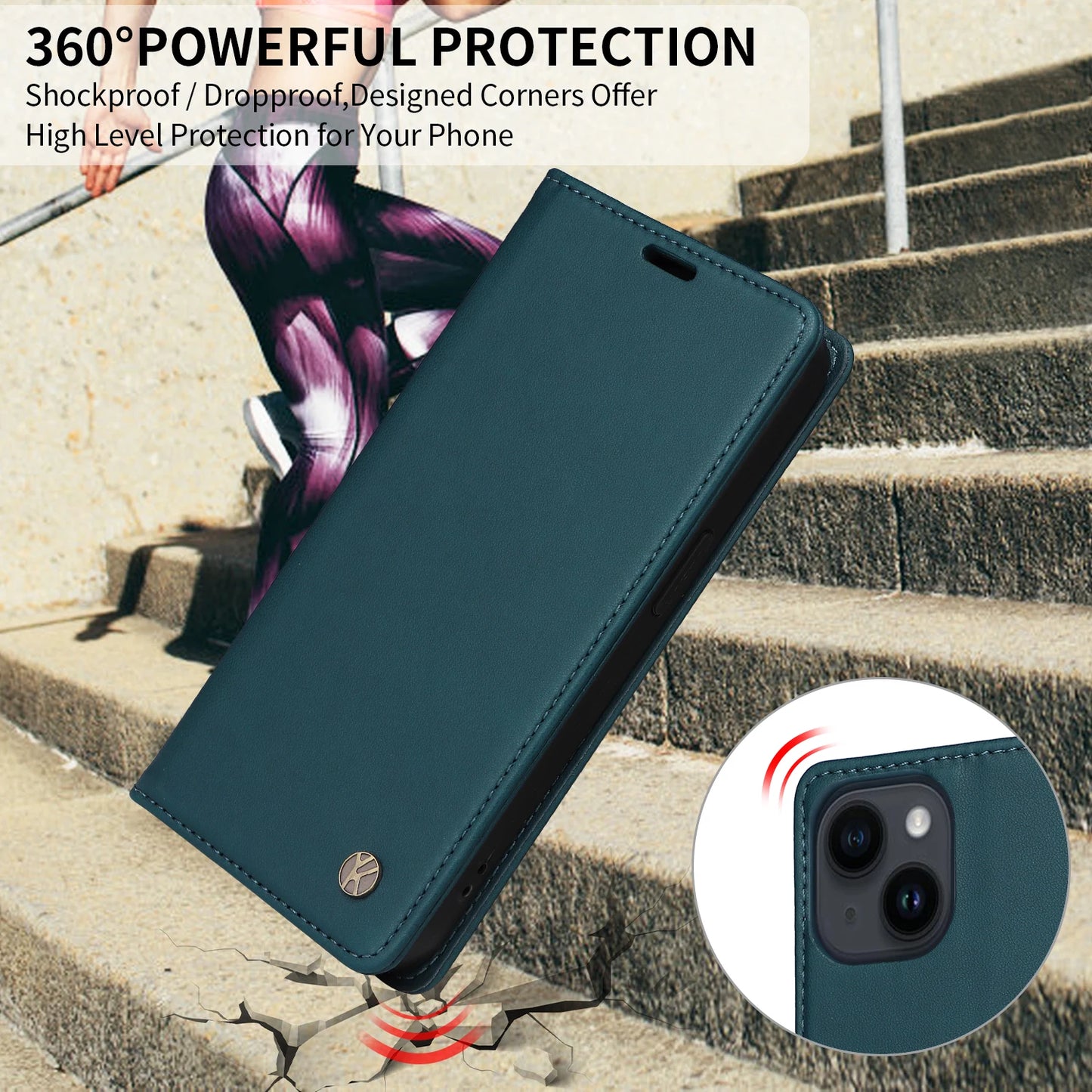 Magnetic Flip Wallet Leather Case for iPhone 17 / 16 / 15 / 14 / 13 / 12 / 11 Series – Multi‑Functional Kickstand Card Holder Cover