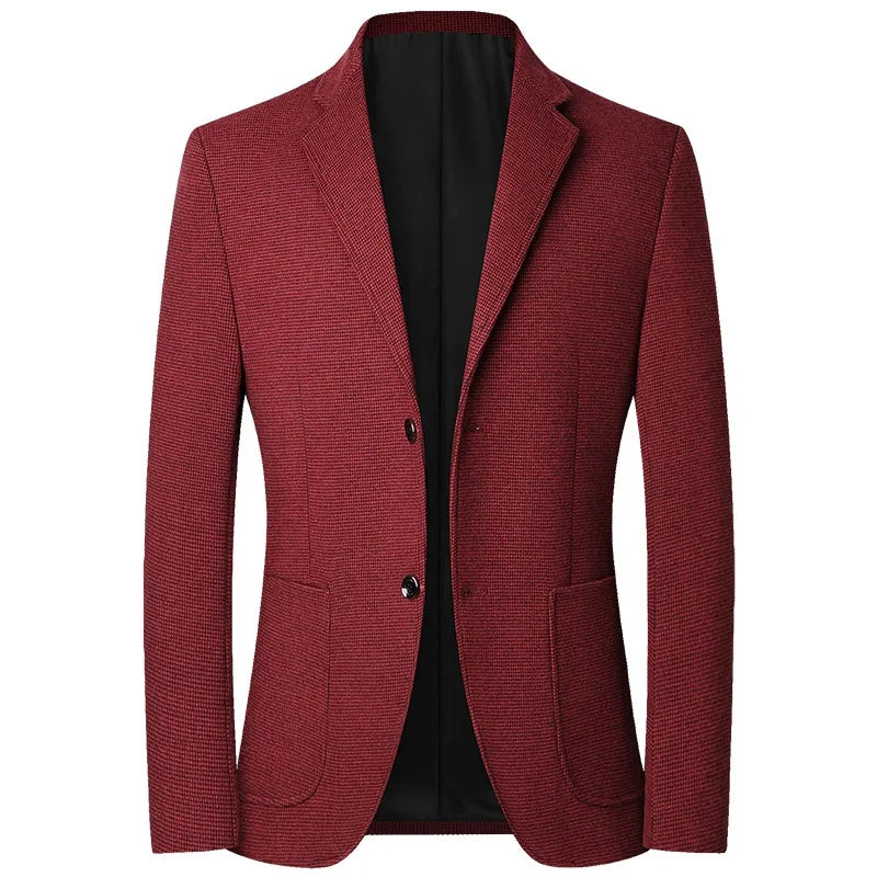 2024 Autumn Men's Business Casual Wool Blazers: High-Quality, Slim Fit
