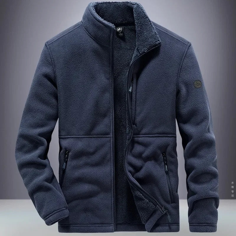 Winter Jacket for Mens, Trendy with Added Fleece and Thick Lamb Jacket, Outdoor Sportswear, Oversized Jacket