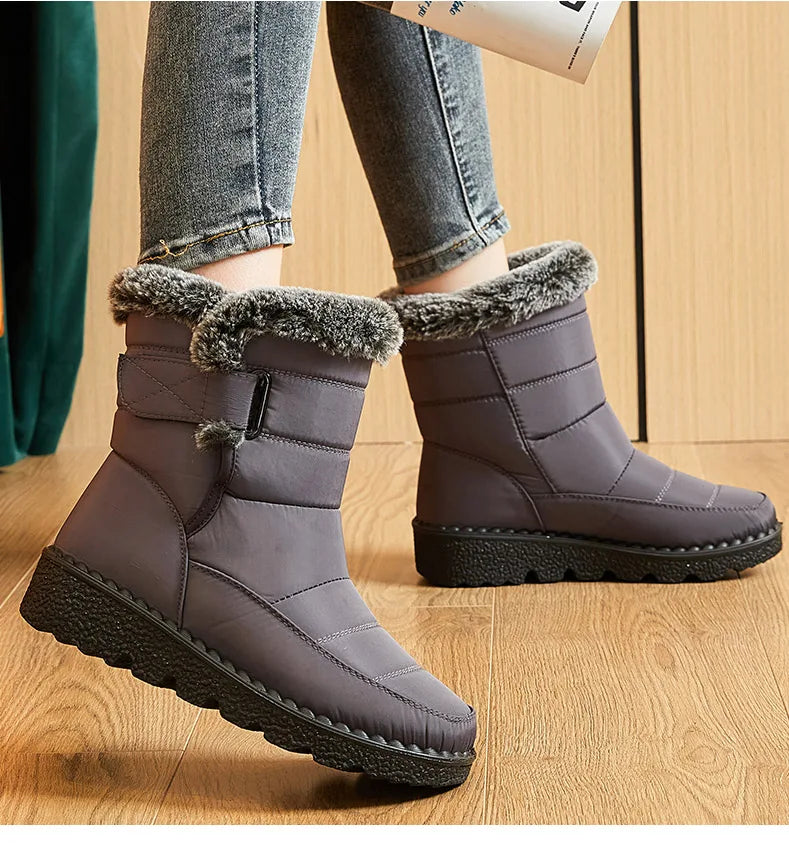 2024 Trend: Women's Winter Boots - Ankle Height, Low Heels, Waterproof, Fur-Lined Snow Boots (Botas Mujer)