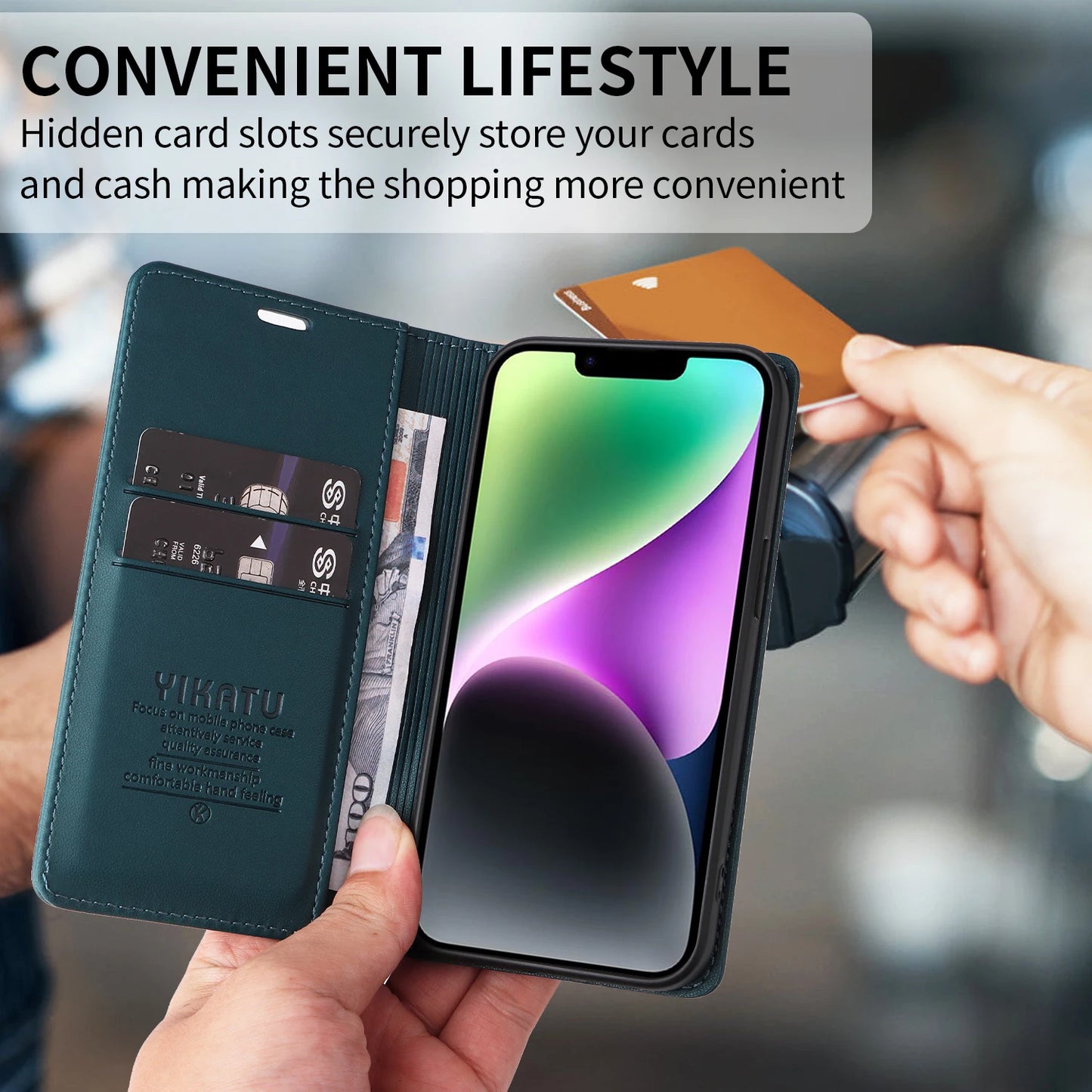 Magnetic Flip Wallet Leather Case for iPhone 17 / 16 / 15 / 14 / 13 / 12 / 11 Series – Multi‑Functional Kickstand Card Holder Cover