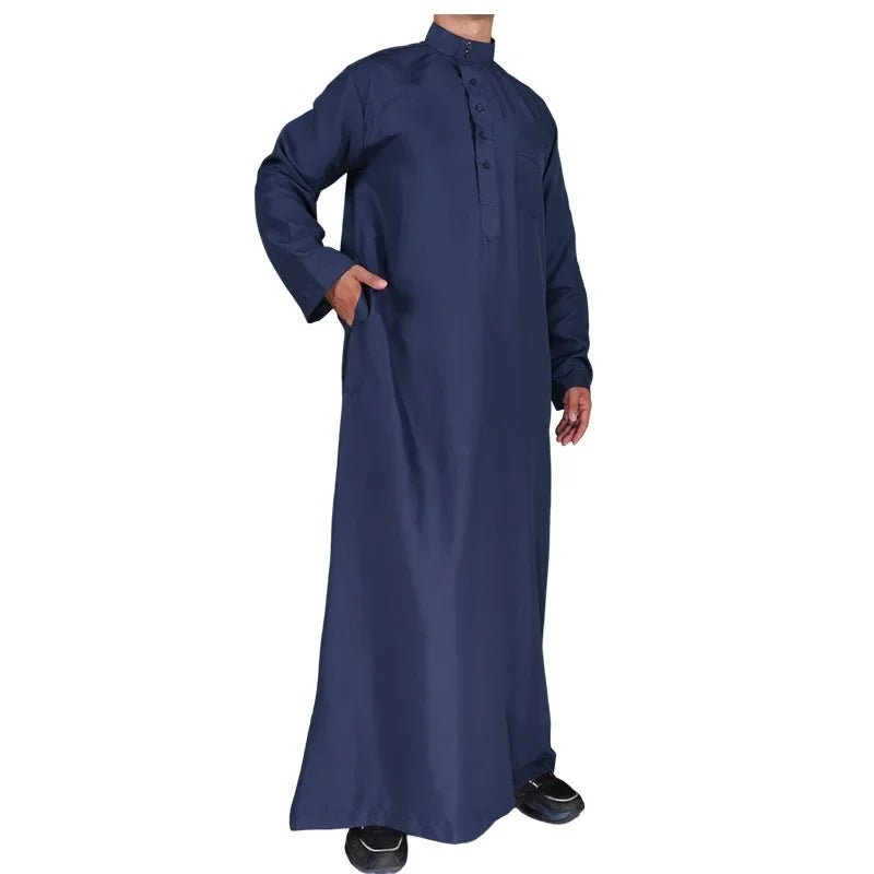 Solid Muslim Men's Robe | Kaftan, Abaya, Jubba & Qamis - Arabic & Pakistani Islamic Fashion