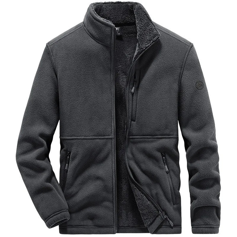 Winter Jacket for Mens, Trendy with Added Fleece and Thick Lamb Jacket, Outdoor Sportswear, Oversized Jacket