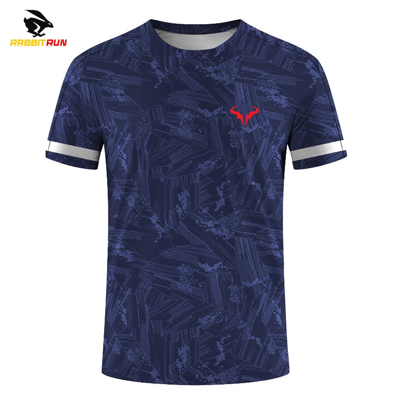 3D Printed Outdoor Sports T-shirt for Badminton and Tennis, Men's and Women's, Short Sleeved, Round Neck, Fashionable