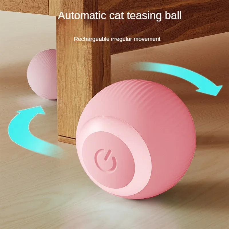 Automatic Moving Cat Toy: Interactive Rechargeable Rolling Ball for Pet Accessories