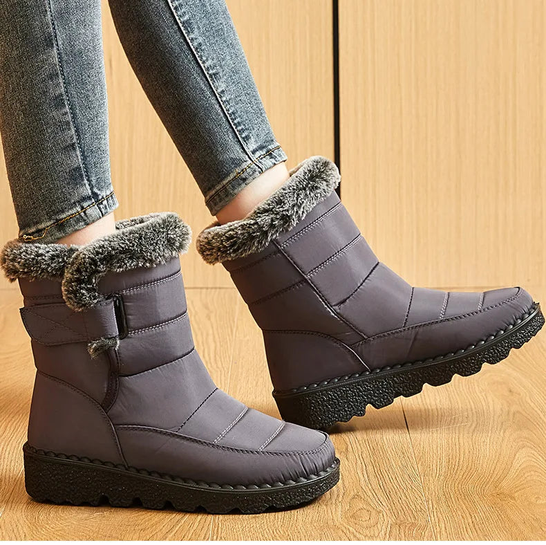 2024 Trend: Women's Winter Boots - Ankle Height, Low Heels, Waterproof, Fur-Lined Snow Boots (Botas Mujer)