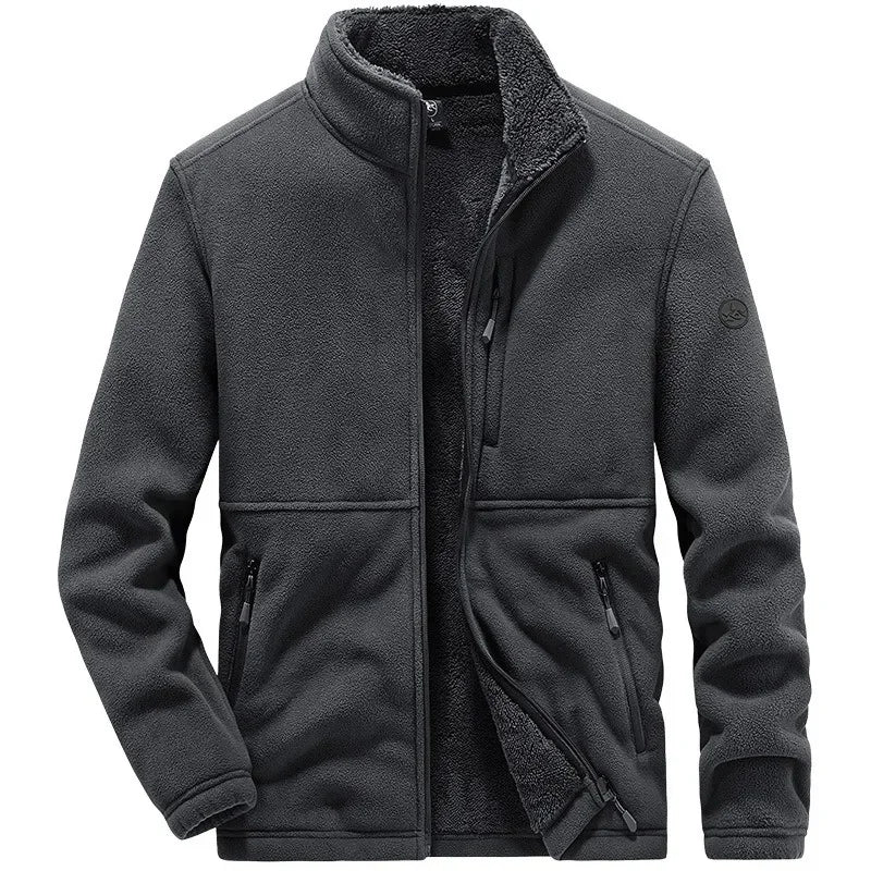 Winter Jacket for Mens, Trendy with Added Fleece and Thick Lamb Jacket, Outdoor Sportswear, Oversized Jacket