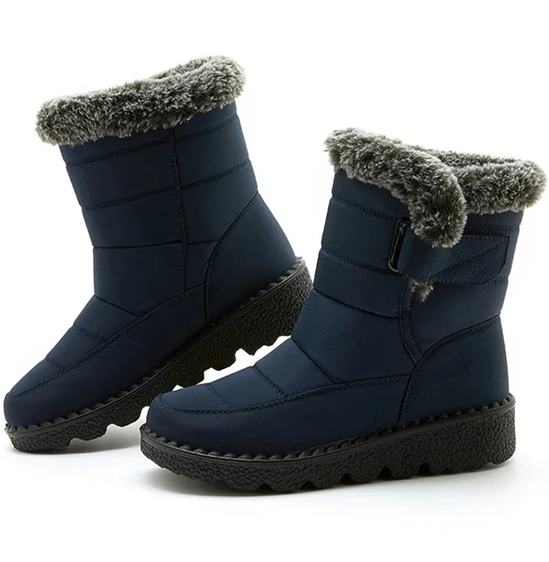 2024 Trend: Women's Winter Boots - Ankle Height, Low Heels, Waterproof, Fur-Lined Snow Boots (Botas Mujer)