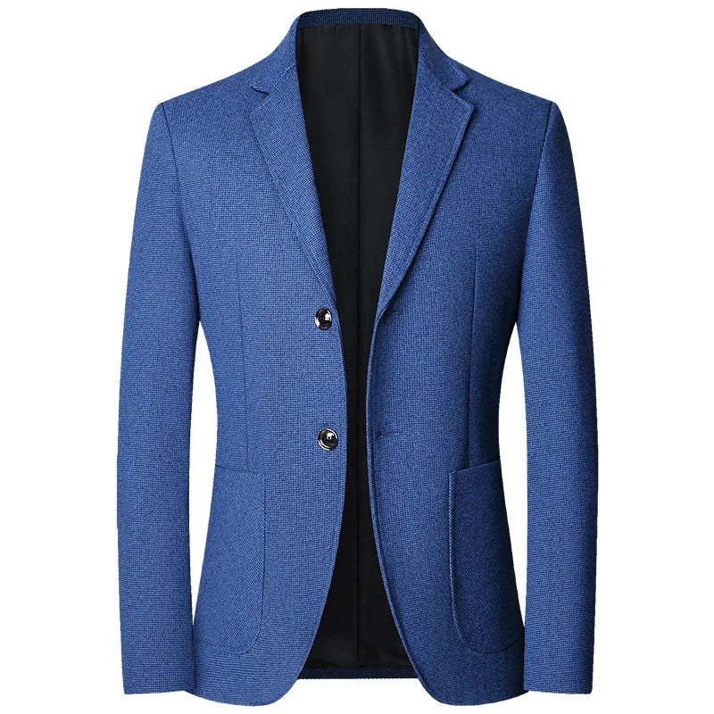 2024 Autumn Men's Business Casual Wool Blazers: High-Quality, Slim Fit
