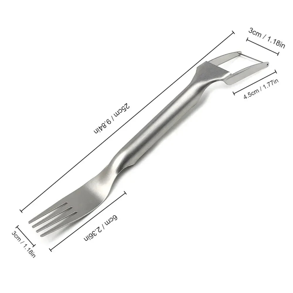 2In1 Watermelon Fork Slicer Watermelon Slicer Cutter Knife Multi-purpose Portable Stainless Steel Kitchen Fruit Cutting Fork