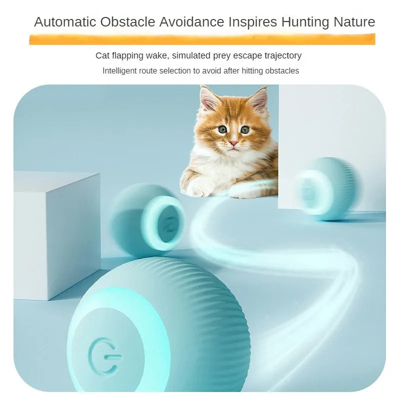 Automatic Moving Cat Toy: Interactive Rechargeable Rolling Ball for Pet Accessories