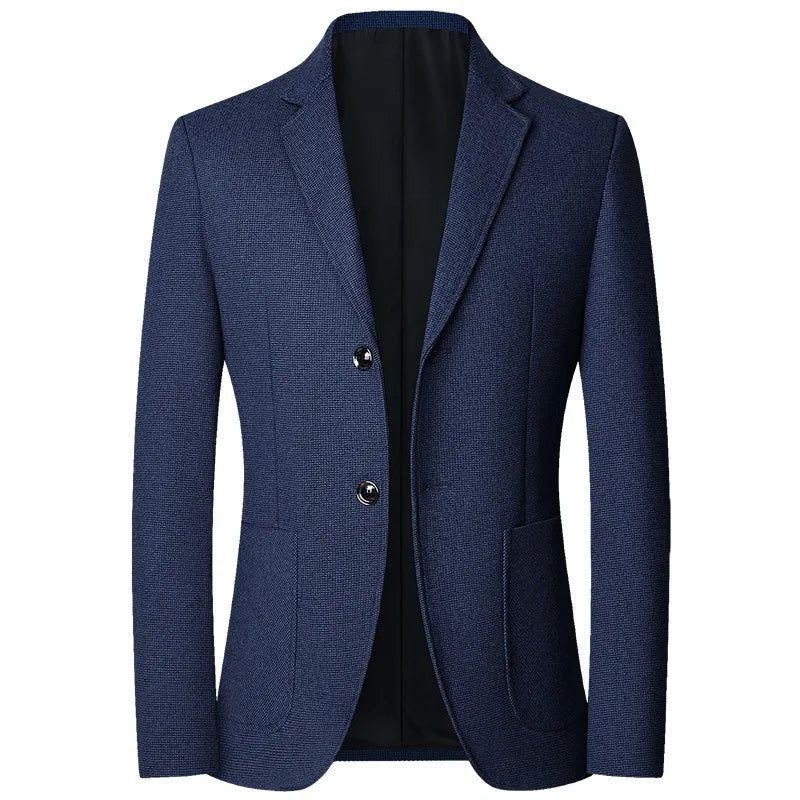 2024 Autumn Men's Business Casual Wool Blazers: High-Quality, Slim Fit