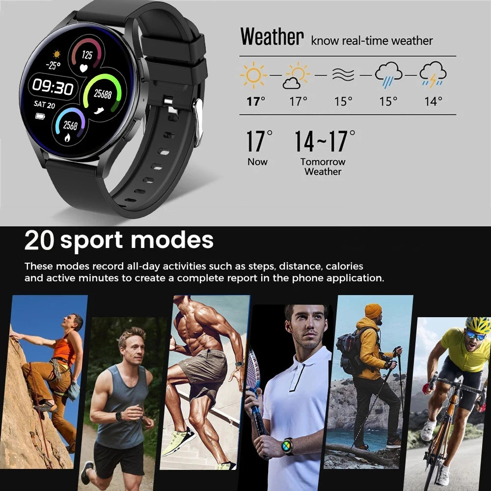 Smartwatch 6: Full Touch, Blood Pressure & Oxygen, Bluetooth Call, Sports Watch for iOS/Android