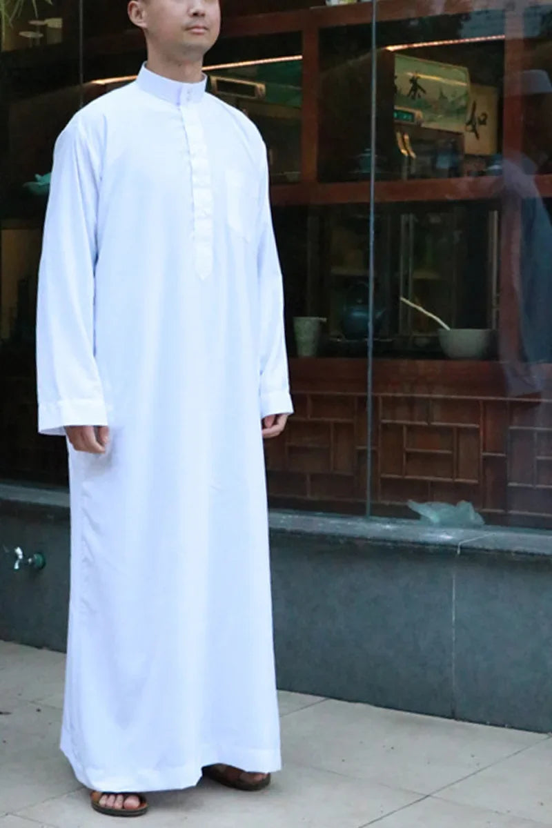 Solid Muslim Men's Robe | Kaftan, Abaya, Jubba & Qamis - Arabic & Pakistani Islamic Fashion