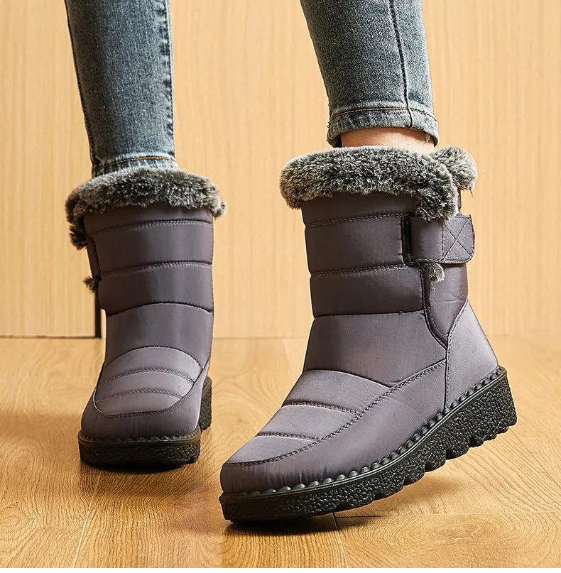 2024 Trend: Women's Winter Boots - Ankle Height, Low Heels, Waterproof, Fur-Lined Snow Boots (Botas Mujer)