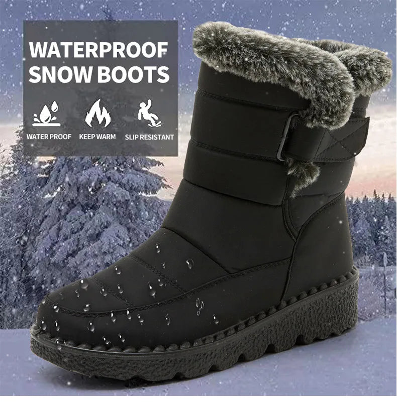 2024 Trend: Women's Winter Boots - Ankle Height, Low Heels, Waterproof, Fur-Lined Snow Boots (Botas Mujer)