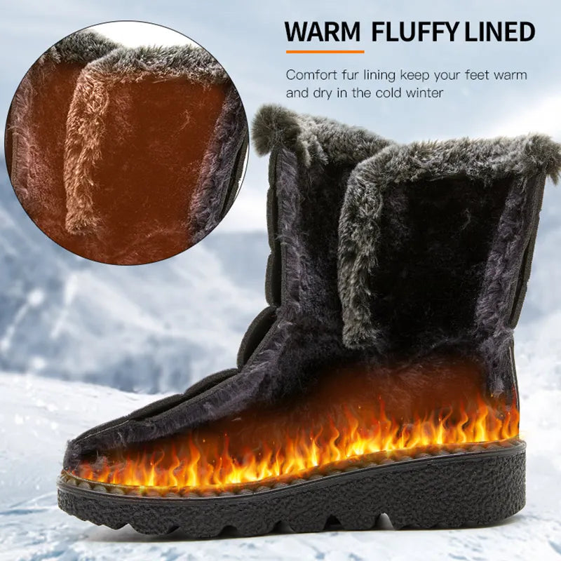 2024 Trend: Women's Winter Boots - Ankle Height, Low Heels, Waterproof, Fur-Lined Snow Boots (Botas Mujer)
