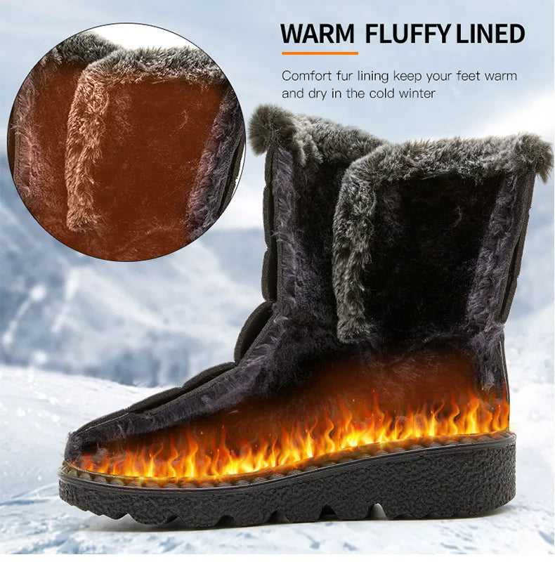 2024 Trend: Women's Winter Boots - Ankle Height, Low Heels, Waterproof, Fur-Lined Snow Boots (Botas Mujer)