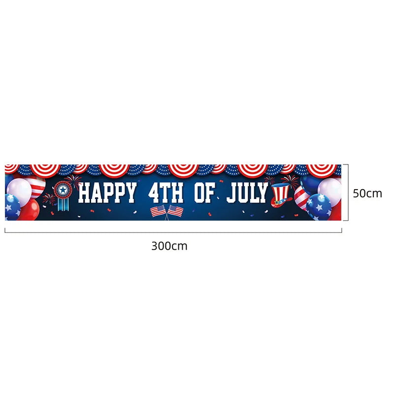 Happy 4th of July Banner Backdrop Independence Day Sign Freedom Banner American Patriotic Party Decor Memorial Day Part Supplies