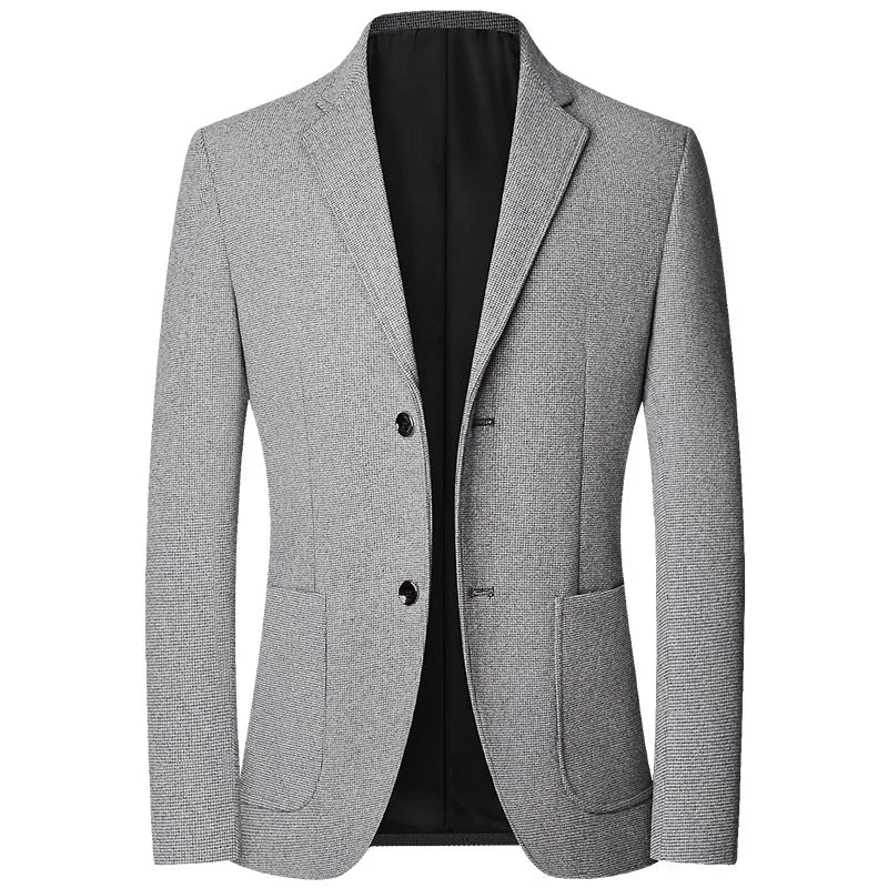 2024 Autumn Men's Business Casual Wool Blazers: High-Quality, Slim Fit