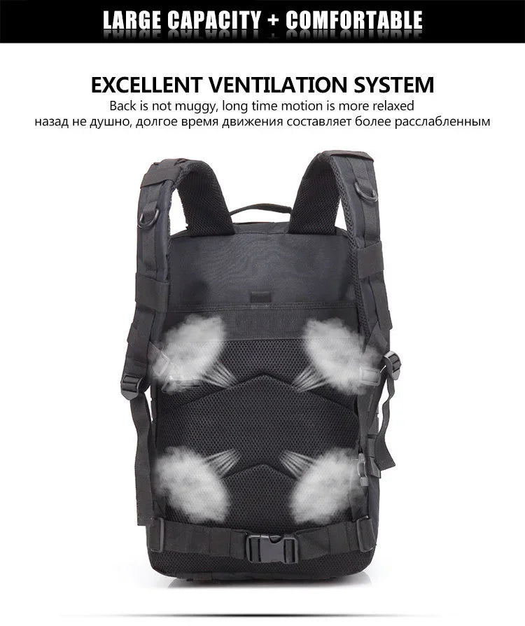 QT&QY 30/45L Man Tactical Backpacks HkingTraveling Bags Survival Outdoor 3P Assault Pack EDC Molle Pack For Trekking Hunting Bag