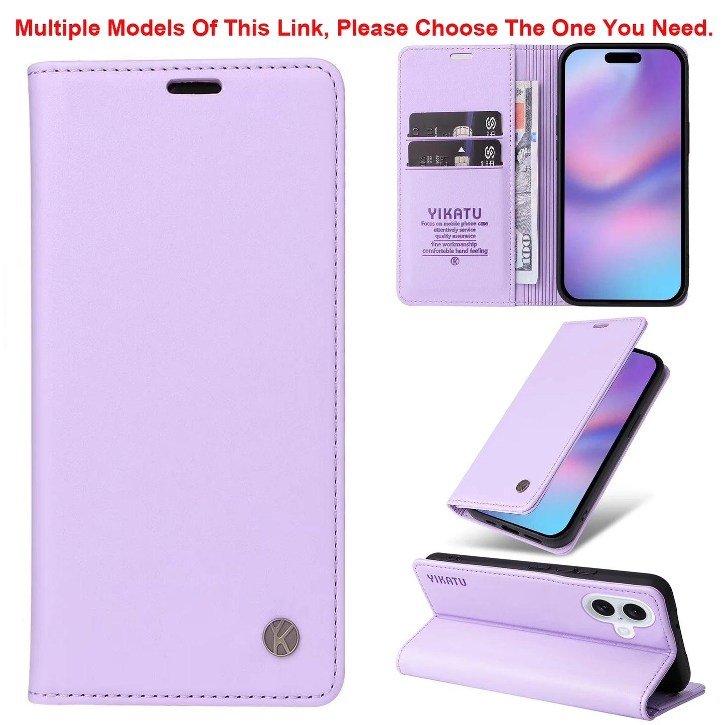Magnetic Flip Wallet Leather Case for iPhone 17 / 16 / 15 / 14 / 13 / 12 / 11 Series – Multi‑Functional Kickstand Card Holder Cover
