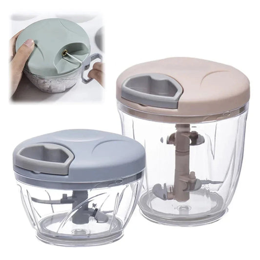 Manual Garlic & Vegetable Chopper (500/900ML) – Slicer, Crusher, Grinder & Kitchen Gadget