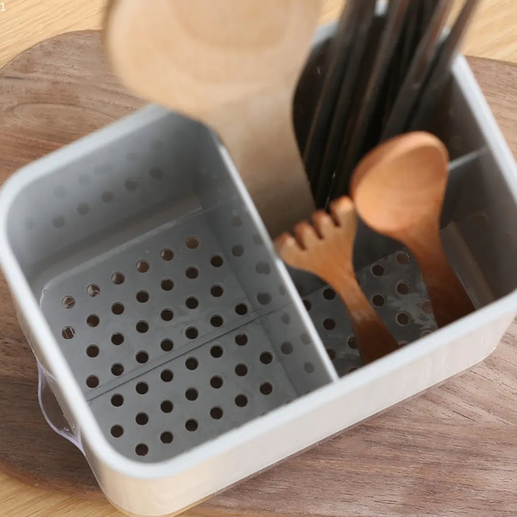 Plastic Drainer Chopstick Spoon Storage Holder Multifunctional Drain Double Layer Cutlery Knife Fork Drain Racks Kitchen Tools