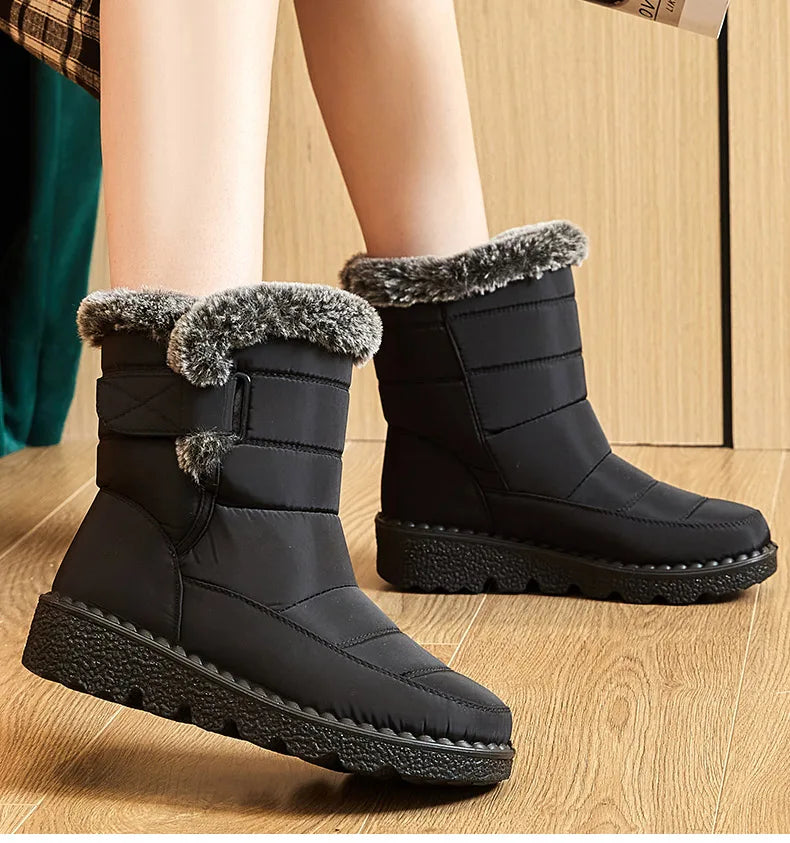 2024 Trend: Women's Winter Boots - Ankle Height, Low Heels, Waterproof, Fur-Lined Snow Boots (Botas Mujer)