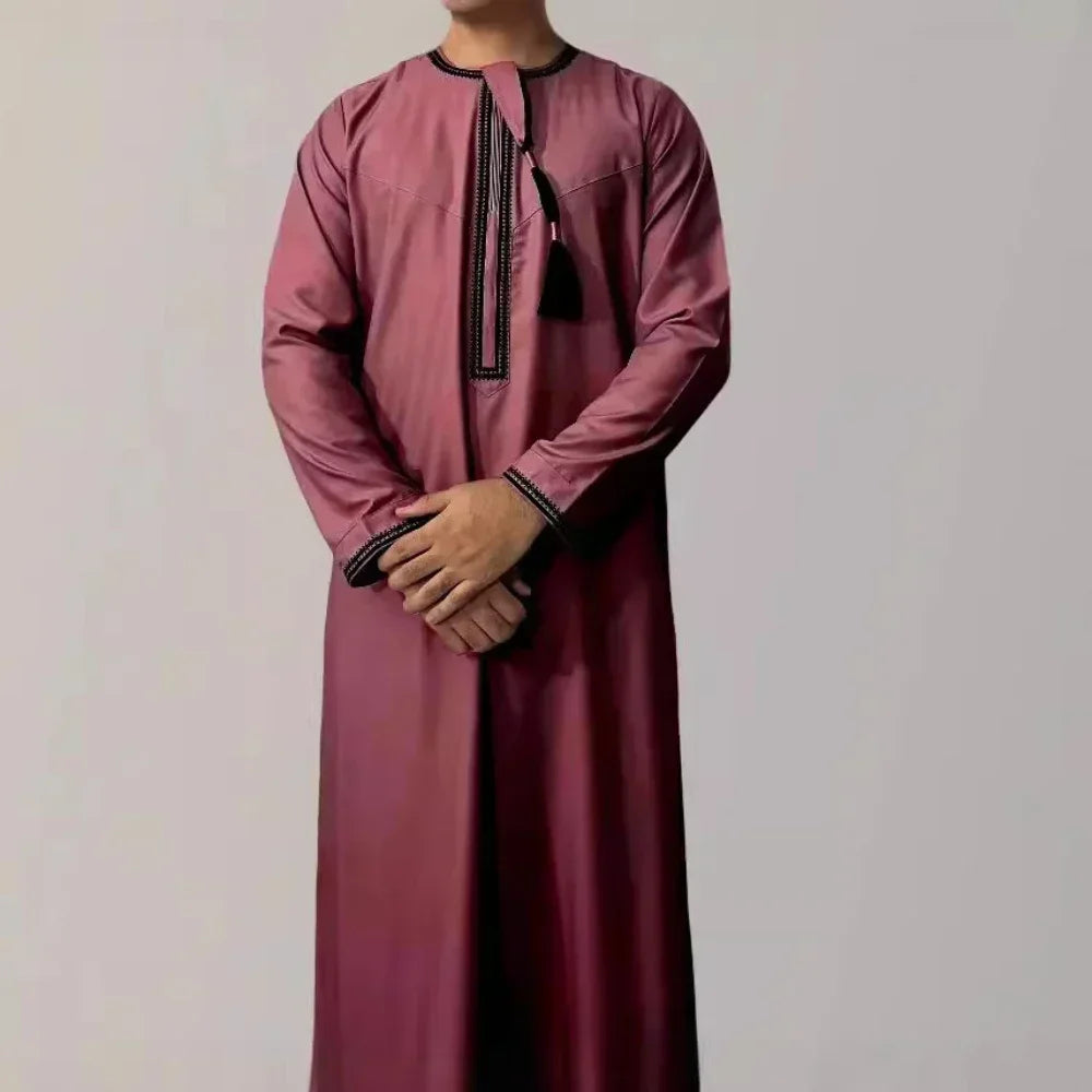 New Muslim Men's Long Sleeve Jubba Thobe | Abaya, Daffah, Kaftan, Prayer Robe - Pakistan & Saudi Arabia Inspired Islamic Clothing