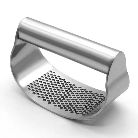 Stainless Steel Garlic Press & Mincer – Manual Kitchen Gadget for Fruits and Vegetables