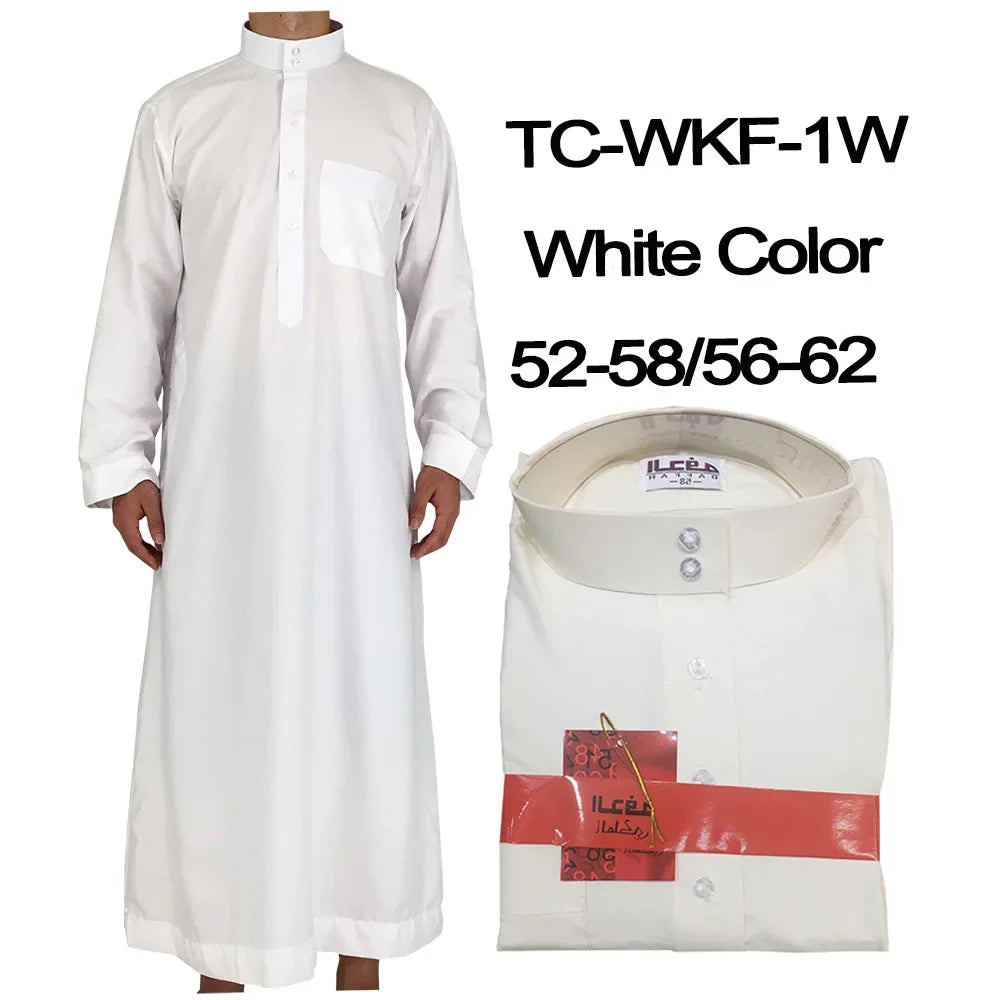 Solid Muslim Men's Robe | Kaftan, Abaya, Jubba & Qamis - Arabic & Pakistani Islamic Fashion