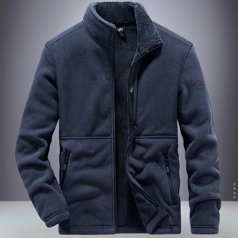 Winter Jacket for Mens, Trendy with Added Fleece and Thick Lamb Jacket, Outdoor Sportswear, Oversized Jacket