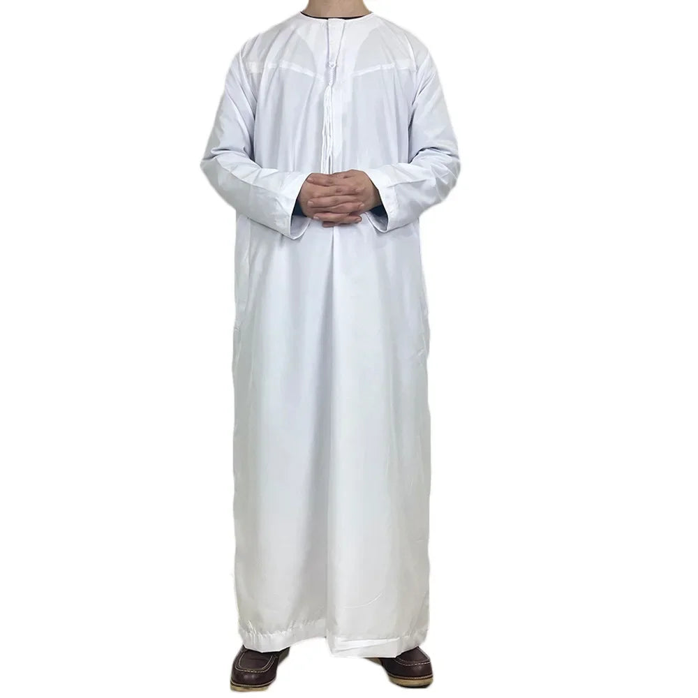 New Muslim Men's Long Sleeve Jubba Thobe | Abaya, Daffah, Kaftan, Prayer Robe - Pakistan & Saudi Arabia Inspired Islamic Clothing
