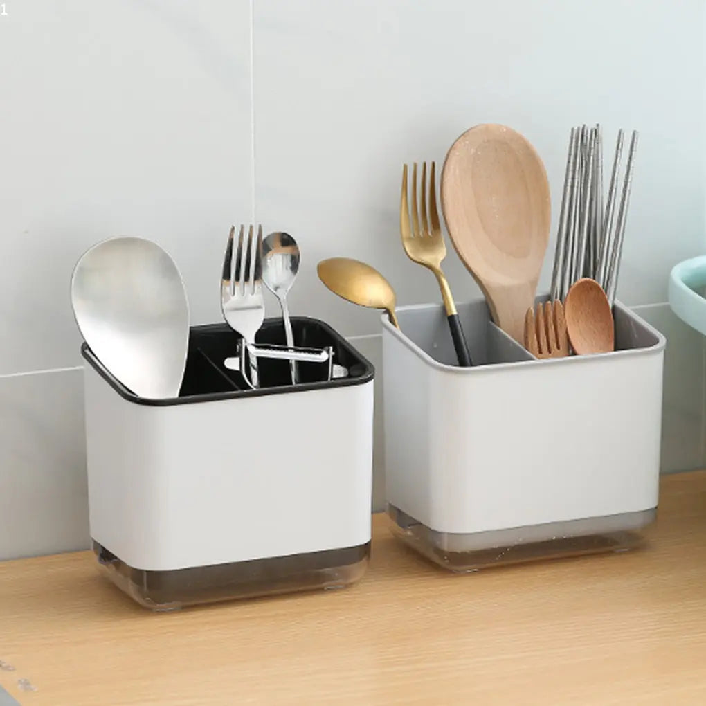 Plastic Drainer Chopstick Spoon Storage Holder Multifunctional Drain Double Layer Cutlery Knife Fork Drain Racks Kitchen Tools