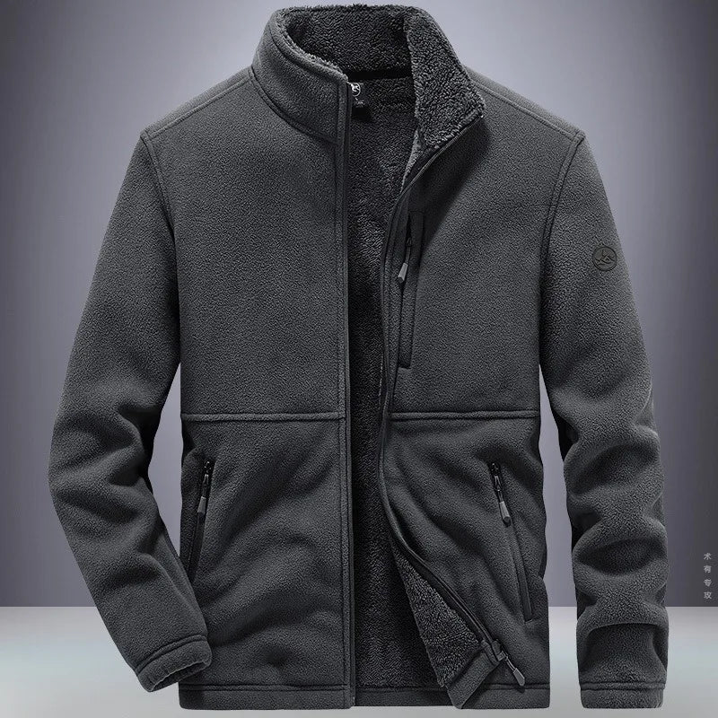 Winter Jacket for Mens, Trendy with Added Fleece and Thick Lamb Jacket, Outdoor Sportswear, Oversized Jacket