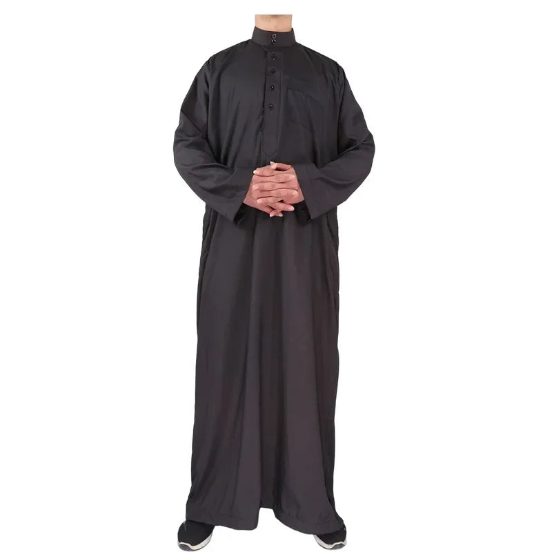 Solid Muslim Men's Robe | Kaftan, Abaya, Jubba & Qamis - Arabic & Pakistani Islamic Fashion
