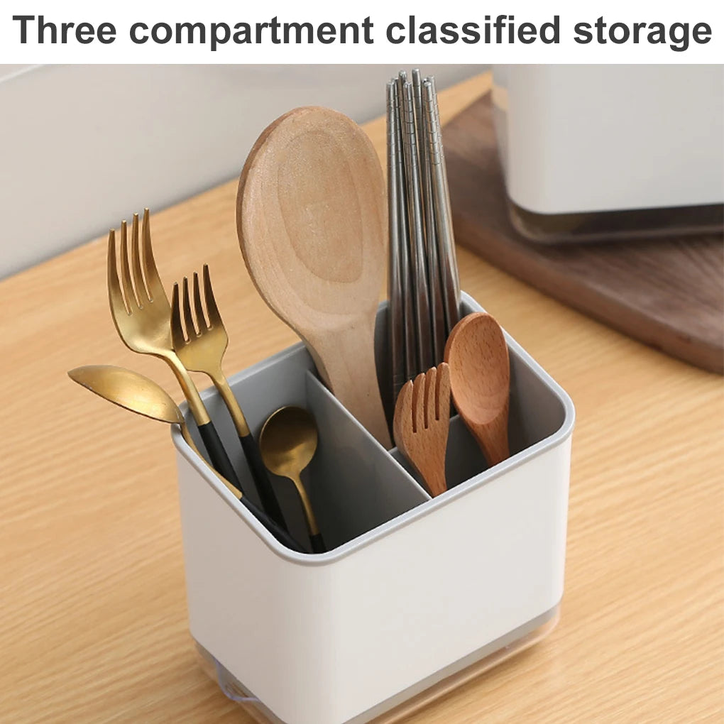 Plastic Drainer Chopstick Spoon Storage Holder Multifunctional Drain Double Layer Cutlery Knife Fork Drain Racks Kitchen Tools