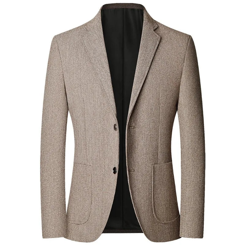 2024 Autumn Men's Business Casual Wool Blazers: High-Quality, Slim Fit