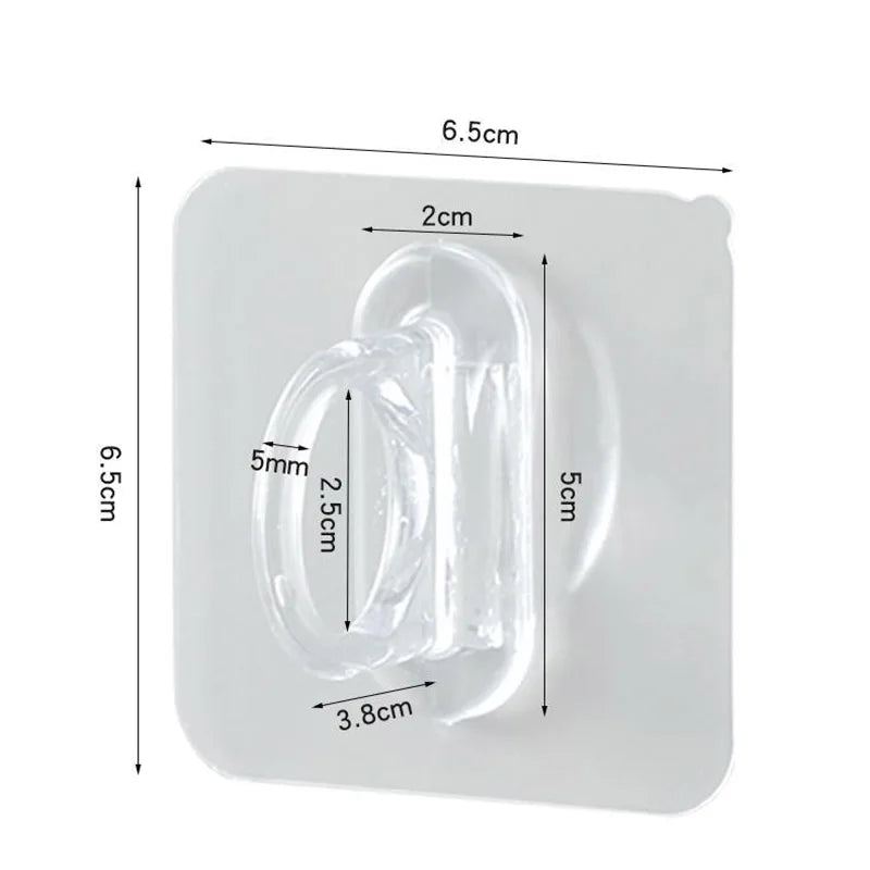 4/6/8/10pcs Punch-Free Transparent Adhesive Hooks, Non-Marking Round Sucker Hangers for Kitchen and Bathroom