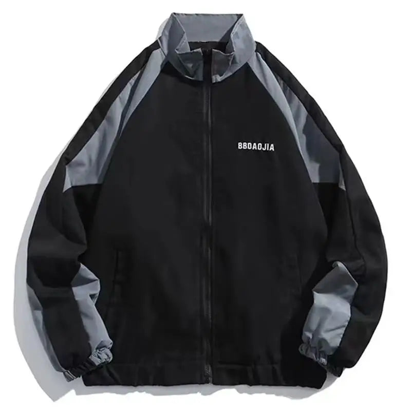 Hip Hop varsity jacket for men and women. Stylish patchwork design with color block. Perfect for spring and autumn fashion