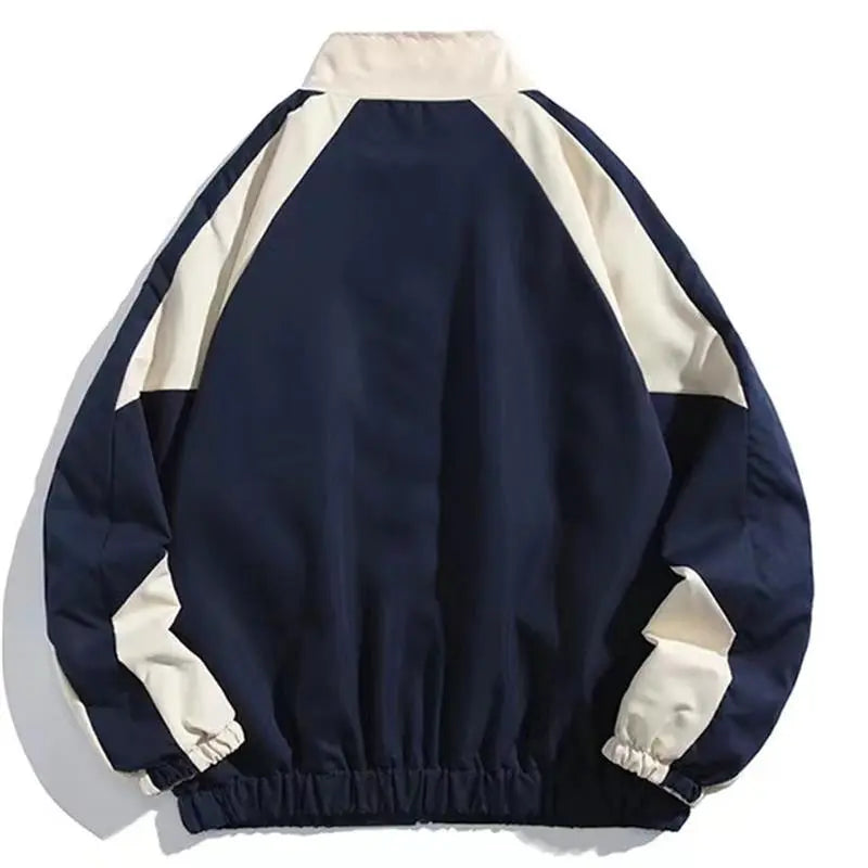 Hip Hop varsity jacket for men and women. Stylish patchwork design with color block. Perfect for spring and autumn fashion