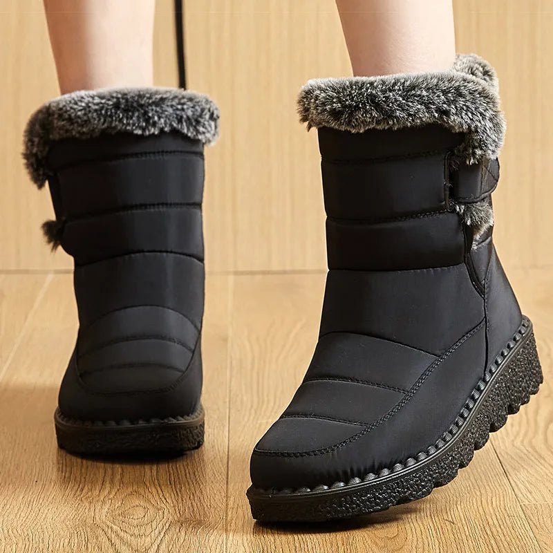 2024 Trend: Women's Winter Boots - Ankle Height, Low Heels, Waterproof, Fur-Lined Snow Boots (Botas Mujer)