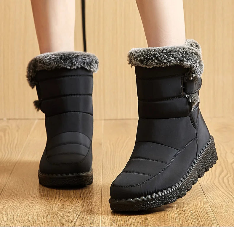 2024 Trend: Women's Winter Boots - Ankle Height, Low Heels, Waterproof, Fur-Lined Snow Boots (Botas Mujer)
