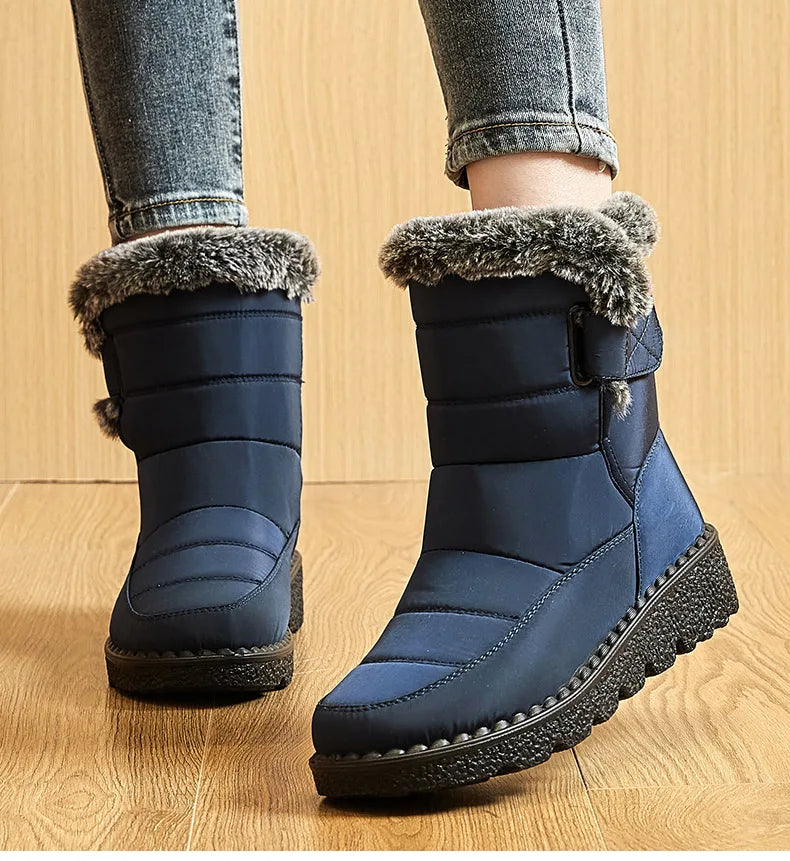 2024 Trend: Women's Winter Boots - Ankle Height, Low Heels, Waterproof, Fur-Lined Snow Boots (Botas Mujer)