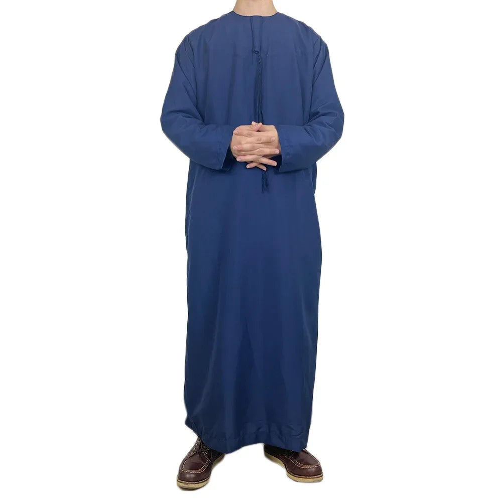 New Muslim Men's Long Sleeve Jubba Thobe | Abaya, Daffah, Kaftan, Prayer Robe - Pakistan & Saudi Arabia Inspired Islamic Clothing