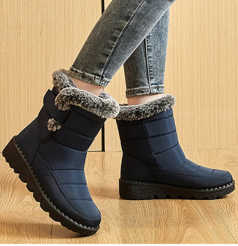 2024 Trend: Women's Winter Boots - Ankle Height, Low Heels, Waterproof, Fur-Lined Snow Boots (Botas Mujer)
