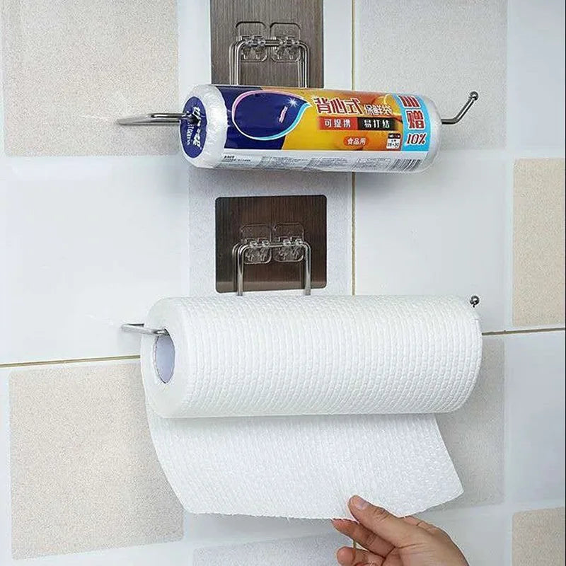 1/2pcs Hanging Toilet Paper & Towel Holder for Bathroom and Kitchen